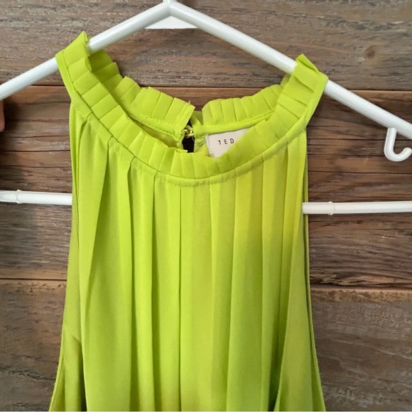 Ted Baker Vibrant Lime Green Maxi Dress, Size 1 - Picture 3 of 7